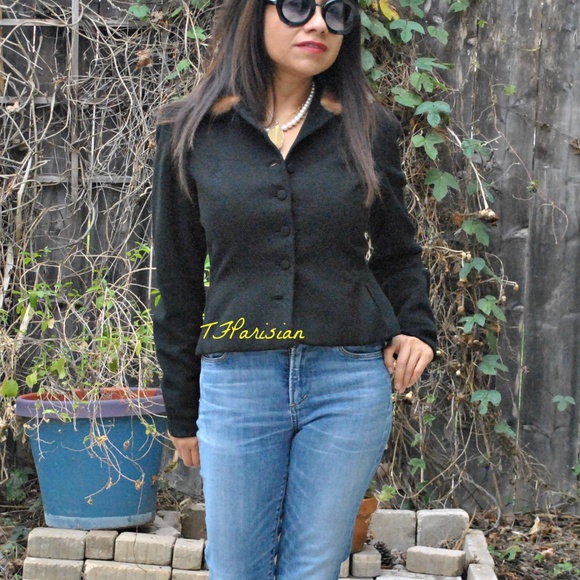 Vintage WoodwardandLothrop blazer/Fur Collar (S) - Picture 1 of 8